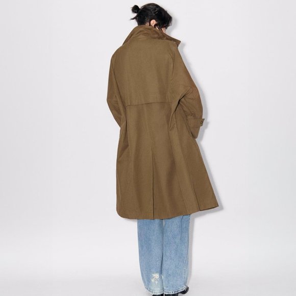 Zara Olive Trench Coat - Picture 4 of 6